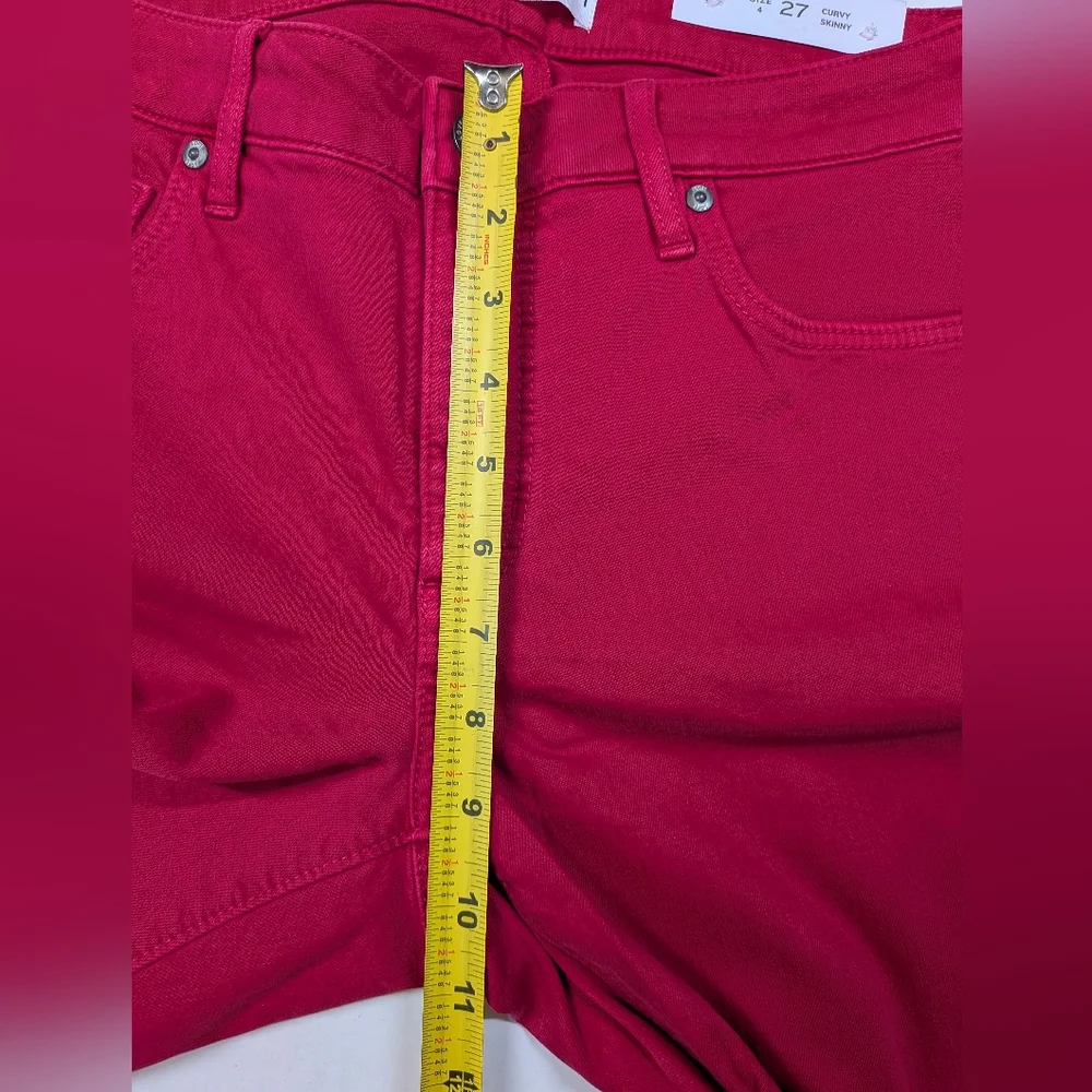 LOFT Curvy Skinny Women's Red Jeans
